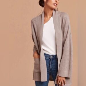 Aritzia Wilfred Copernic Beige Open Cardigan